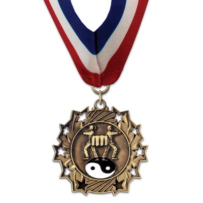 Martial Arts TS Medal w/Stock Millennium Neck Ribbon (2¼")