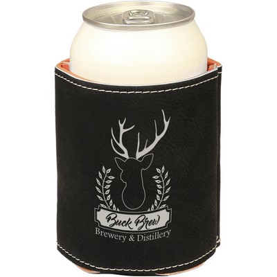 Beverage Holder, Black Faux Leather