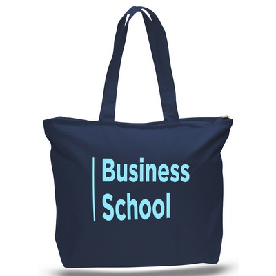Heavy Jumbo Navy Canvas Tote--20x15x5--1-Color Imprint