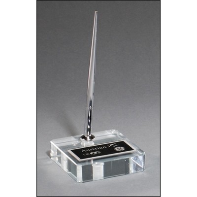 Pen Set with 1" Thick Clear Glass Base