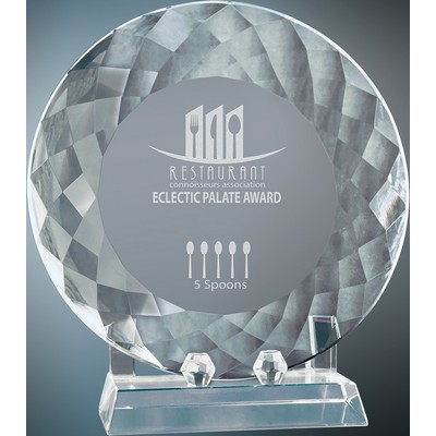 8 1/2" Crystal Plate with Base