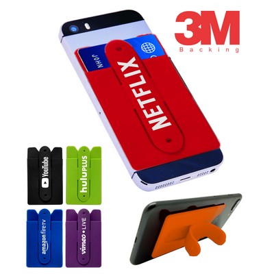 Union Printed - Silicone Wallet Phone Stand with 3M Backing