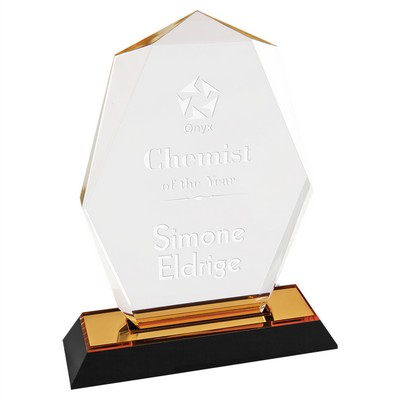 Gold Octagon Point Impress Acrylic Award, 7"H