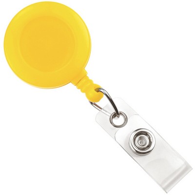 Round Plastic Clip-On Badge Reel (Yellow)