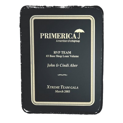 RUSH AWARD/Black Piano-Finish Plaque w/Elliptical Edge & Black Plate (8"x10")