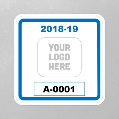 Square Parking Permit with Your Logo (Inside Application) - 3" x 3"