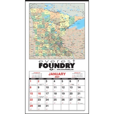 Small Minnesota State Map Full Apron Calendar