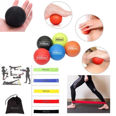 iBank ® Exercise Massage Ball + Fitness Resistance Bands