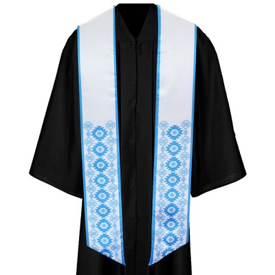 Aztec Lt Blue Specialty Pattern 84" Graduation Stoles