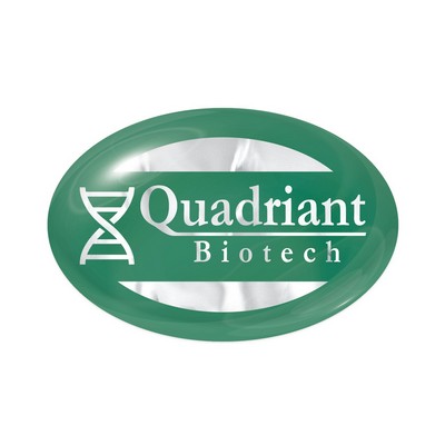 Domed Decal | Oval | 3/4" x 1 1/8" | Chrome Poly