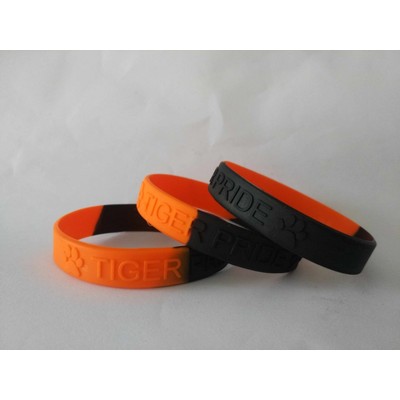 1/2" Segmented Embossed Silicone Wristbands