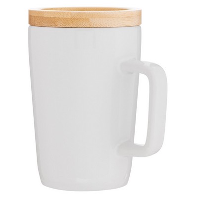 14 Oz. Ceramic Mug w/Bamboo Lid