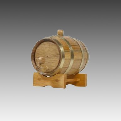 Oak Wood Barrel with Hoops