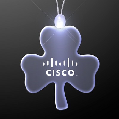 Acrylic Big Shamrock Shape Necklace with White LED - PRINTED