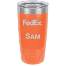 20 Oz. Polar Camel Orange Ring Neck Vacuum Insulated Tumbler w/Clear Lid