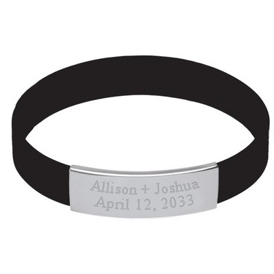 Metal Plate Silicone Wristband