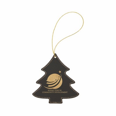 Black/Gold Leatherette Tree Ornament