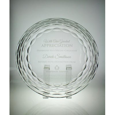9" Starfire Glass Camellia Plate Award