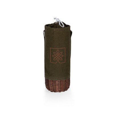 Malbec Insulated Canvas & Willow Wine Bottle Basket