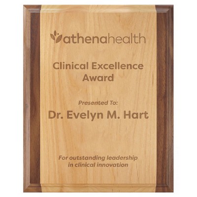 8" x 10" Genuine Red Alder & Genuine Walnut Plaque