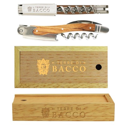 Laguiole Olivewood Corkscrew w/Slide Wood Box