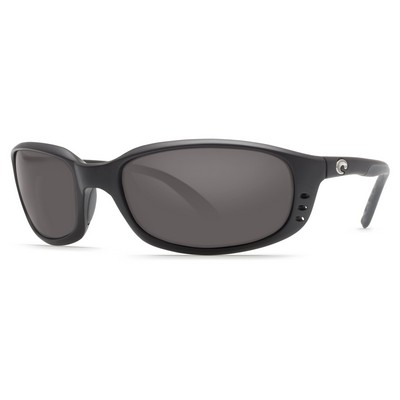 Costa Del Mar® Brine Polarized Sunglasses w/Shiny Black Frames & Gray Lenses