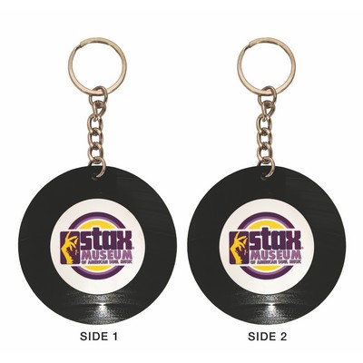 Recycled Vinyl Record Key Chain - Single Layer - 2-Sided Custom Imprint
