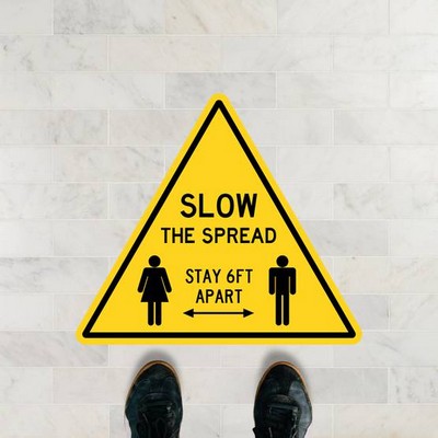 Slow The Spread Caution Sign Floor Sticker - 12.5" x 10.95"
