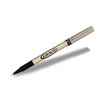 Uni Ball Deluxe Capped Rollerball Pen w/ 0.7mm Fine Champagne Barrel. Black ink