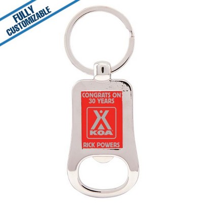 Silver & Red Bottle Opener Keychain (2.125")