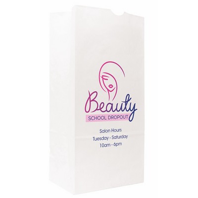 Full Color 1-Sided SOS White Paper Bags (6.25" x 12.5" x 3.8125")