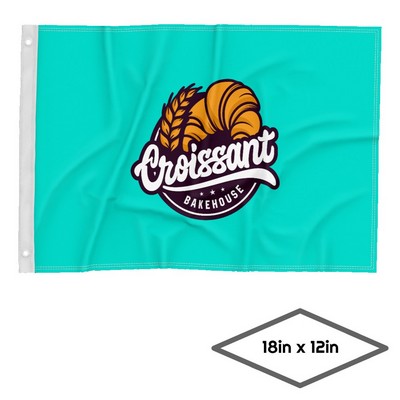 Single-Sided Dye Sublimation 1-Layer 18" X 12" Flag