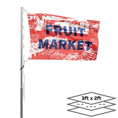 Double-Sided Dye Sublimation 3-Layer 3' x 2' Flag