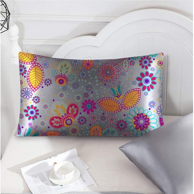 Full Printed 20 x 26" Premium Square Satin Silk Throw Pillowcase - Envelope Closure