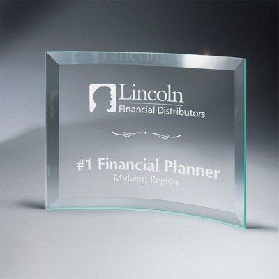 Beveled Jade Glass Crescent Plaque (11"x8"x0.1875")