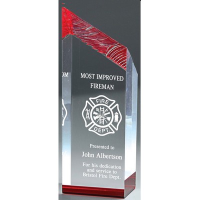 Glacier Tower Award, Red, 10"H