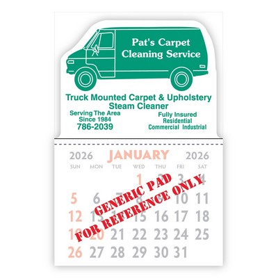 Designer Shaped Kwik-Stik Smooth Vinyl Calendar w/ Van top