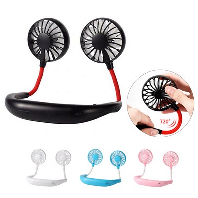 Rechargeable Dual Breeze Hands-Free Portable Neck Fan
