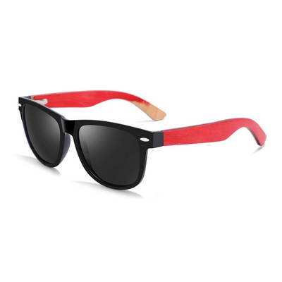 Red Wood Sunglasses - Black Frames