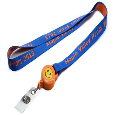 5/8" Woven Lanyards w/ Retractable Reel Combo