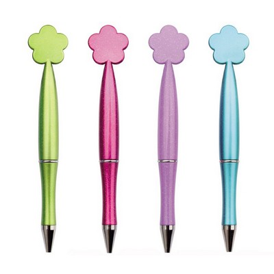 Plastic Ballpoint Pen with a Flower