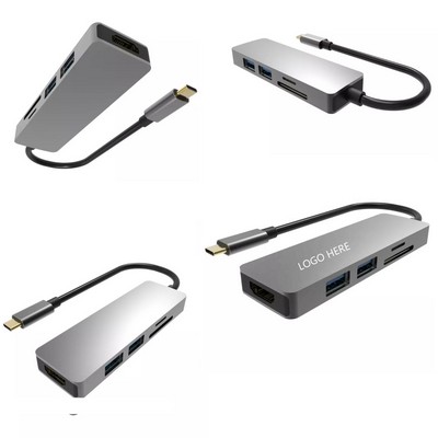 Type C 5 Port 3.0 USB SD/TF Hubs