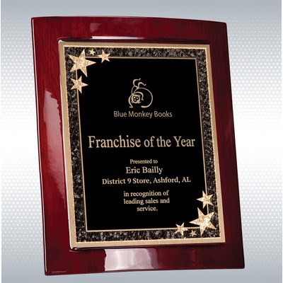 8 1/2" x 10" Premier Rosewood Piano Finish Eclipse Plaque with Black Starburst Plate