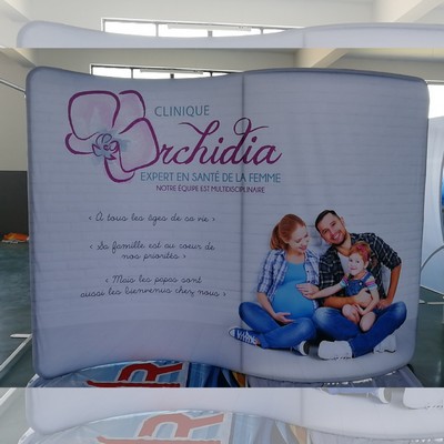 Tube Kiosk - S Shape - 10' - 1-sided (fabric only)