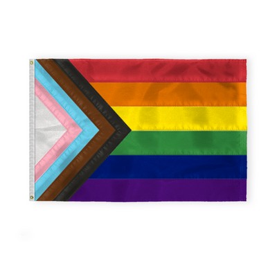 4 ' x 6 ' 1ply Nylon Progressive Pride Deluxe Flag