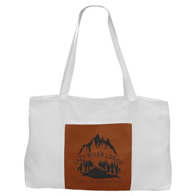 19" x 12" White Bag with 5" Rawhide Leatherette Gusset