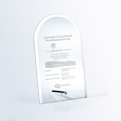 Beveled Arch Award w/Aluminum Pole Jade Glass