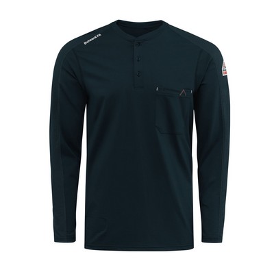 Bulwark™ Men's Flex Knit Henley Shirt - Navy Blue