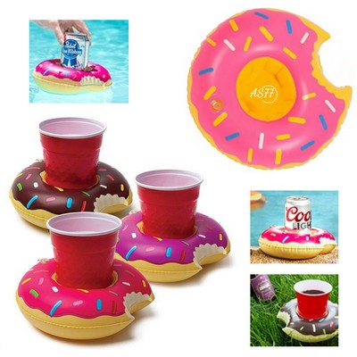 PVC Inflatable Doughnut Drink Holder Pool Float