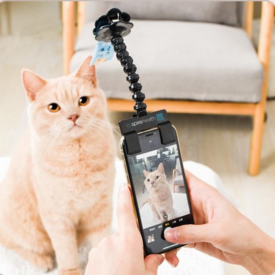 Pet Selfie Stick Interactive Toy Phone Clip Universal Treat Holder For Dog Cat